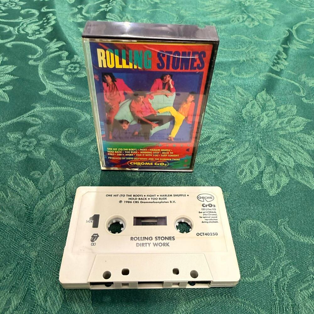 Rolling Stones Dirty Work Cassette Tape 1986 Chrome CrO2 Classic Rock